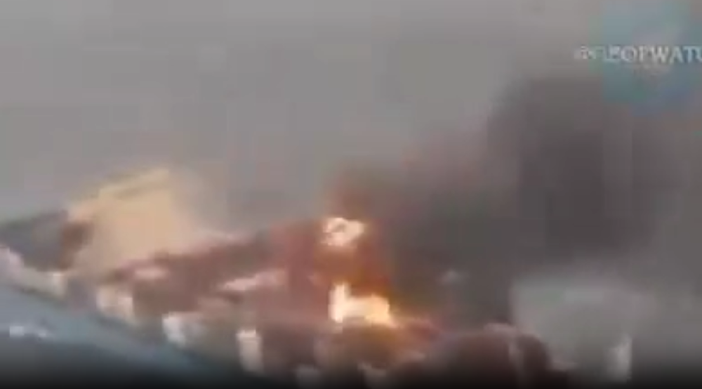 South Korean bulk carrier explodes and catches fire in the Strait of Hormuz