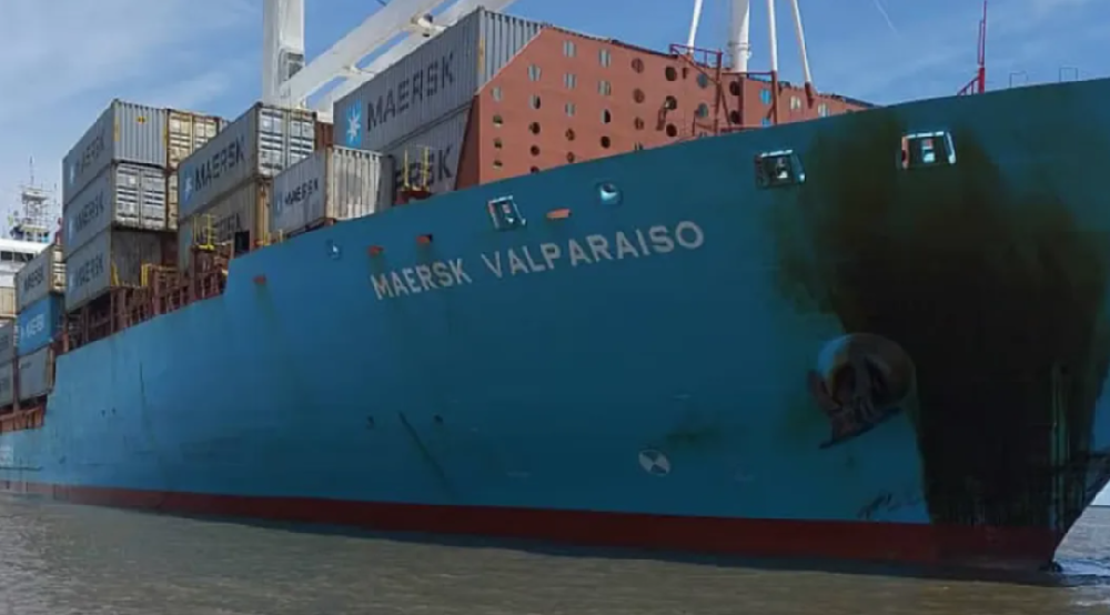 A Maersk container ship was involved in a sudden collision, temporarily disrupting a major shipping lane in Nigeria