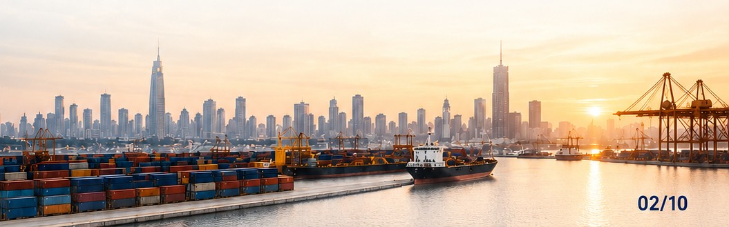 Tianjin port skyline