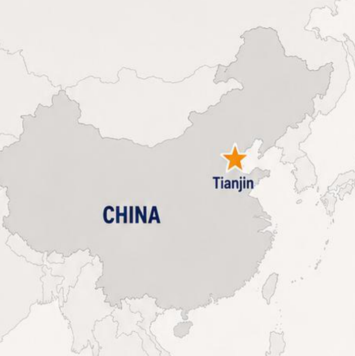 Map of China highlighting Tianjin