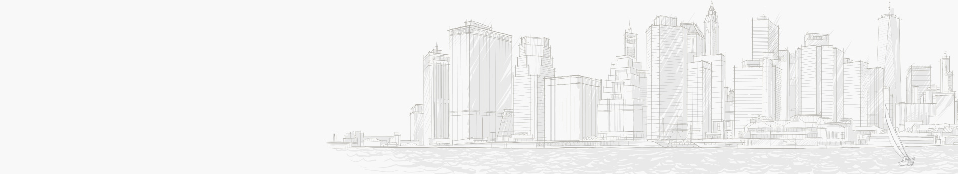 Jetway port and city skyline